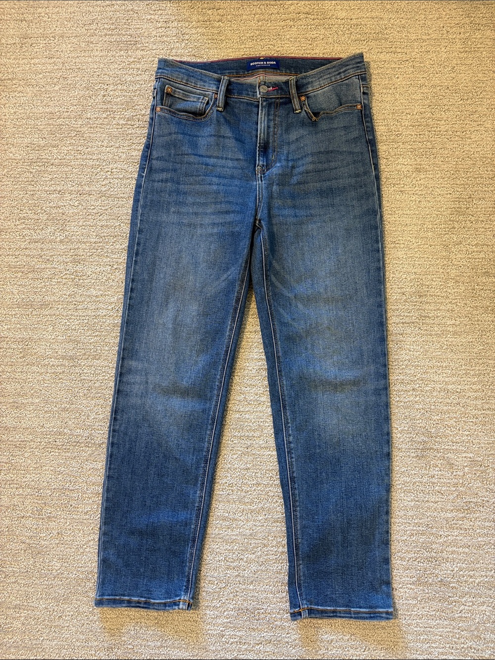 Scotch & Soda Medium Blue Straight-Leg Jeans